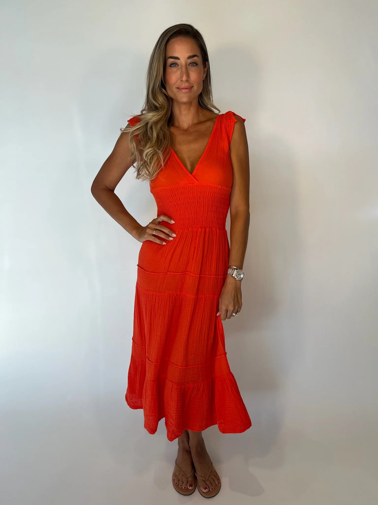 Felicite | Smocked Maxi Dress | Cherry | Vagabond | Apparel | Boutique