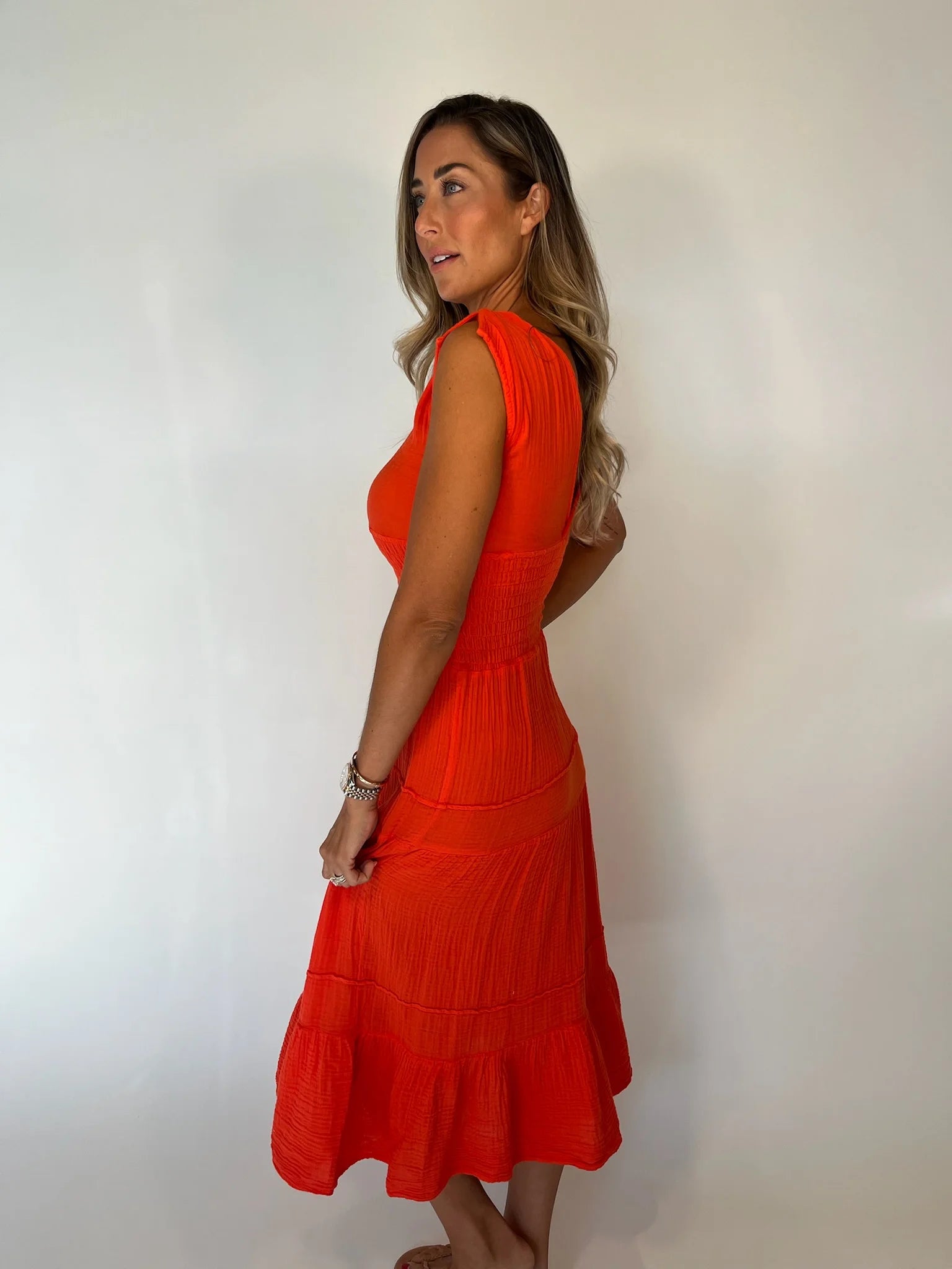 Felicite | Smocked Maxi Dress | Cherry | Vagabond | Apparel | Boutique