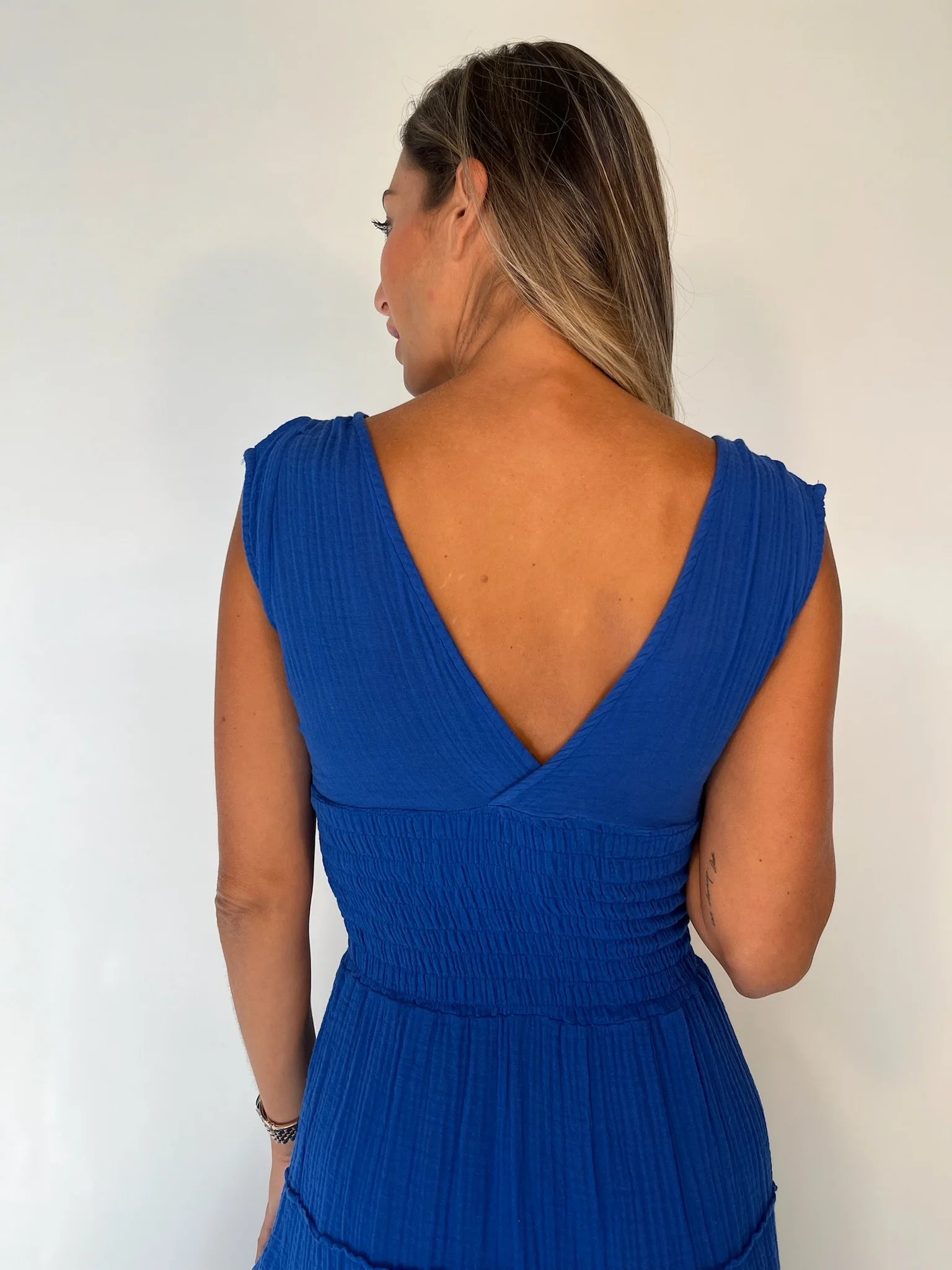 Felicite | Smocked Maxi Dress | Electric Blue | Vagabond | Apparel | Boutique