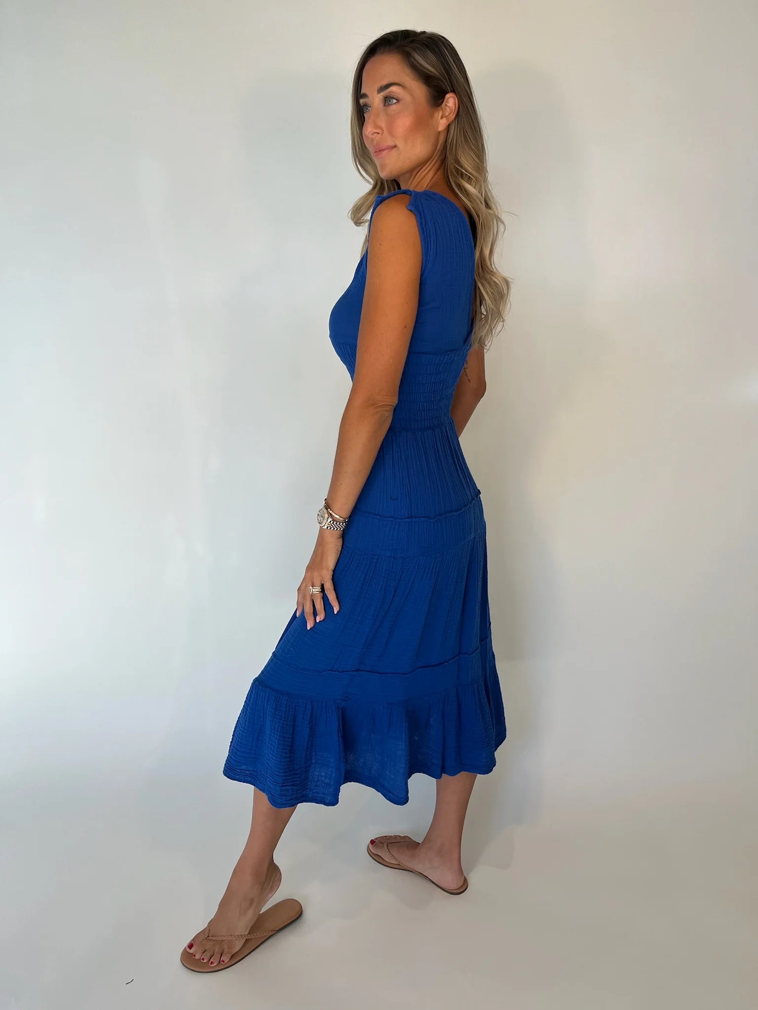 Felicite | Smocked Maxi Dress | Electric Blue | Vagabond | Apparel | Boutique