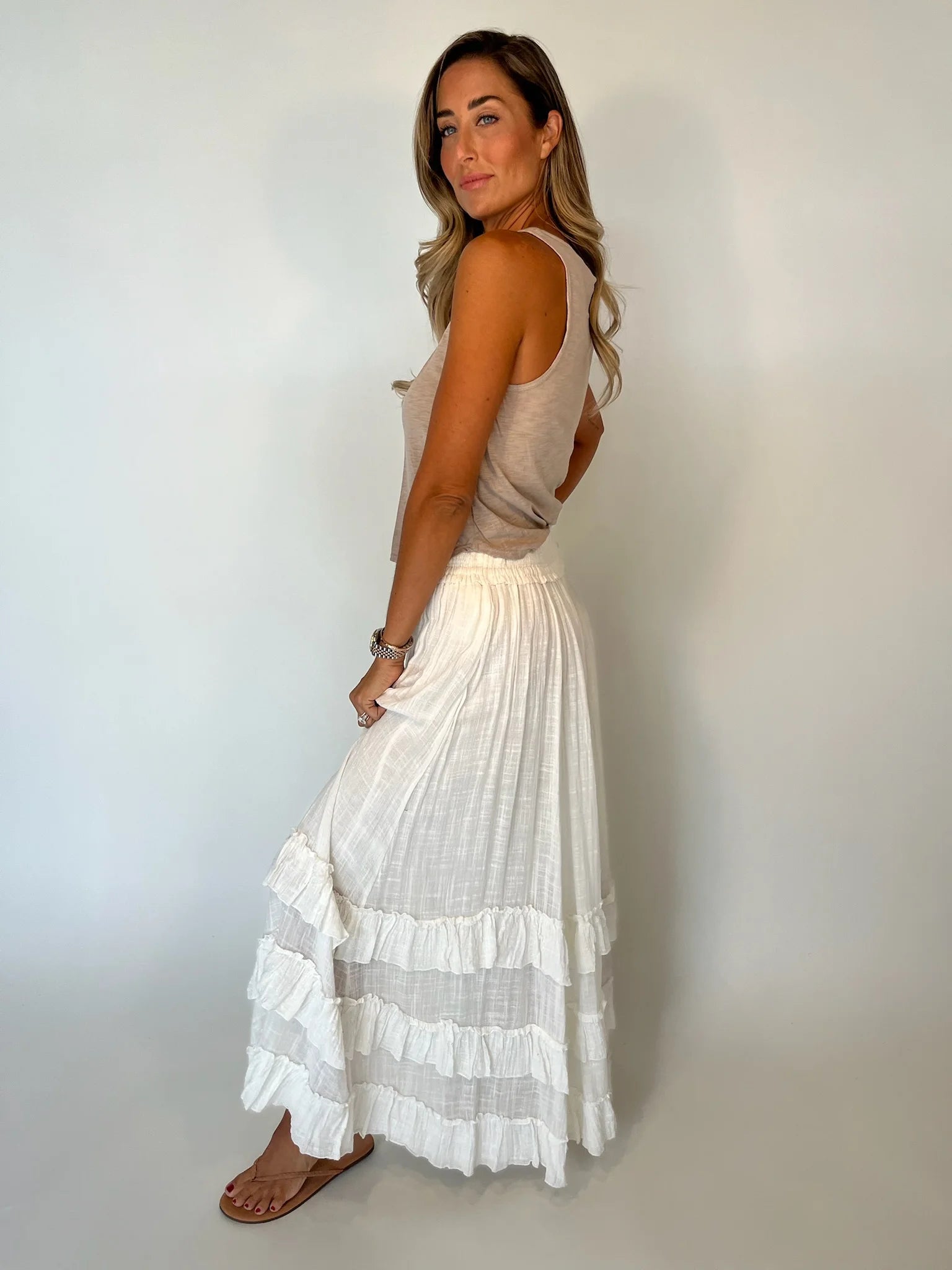 Free People | Brynn Maxi Skirt | White | Vagabond | Apparel | Boutique