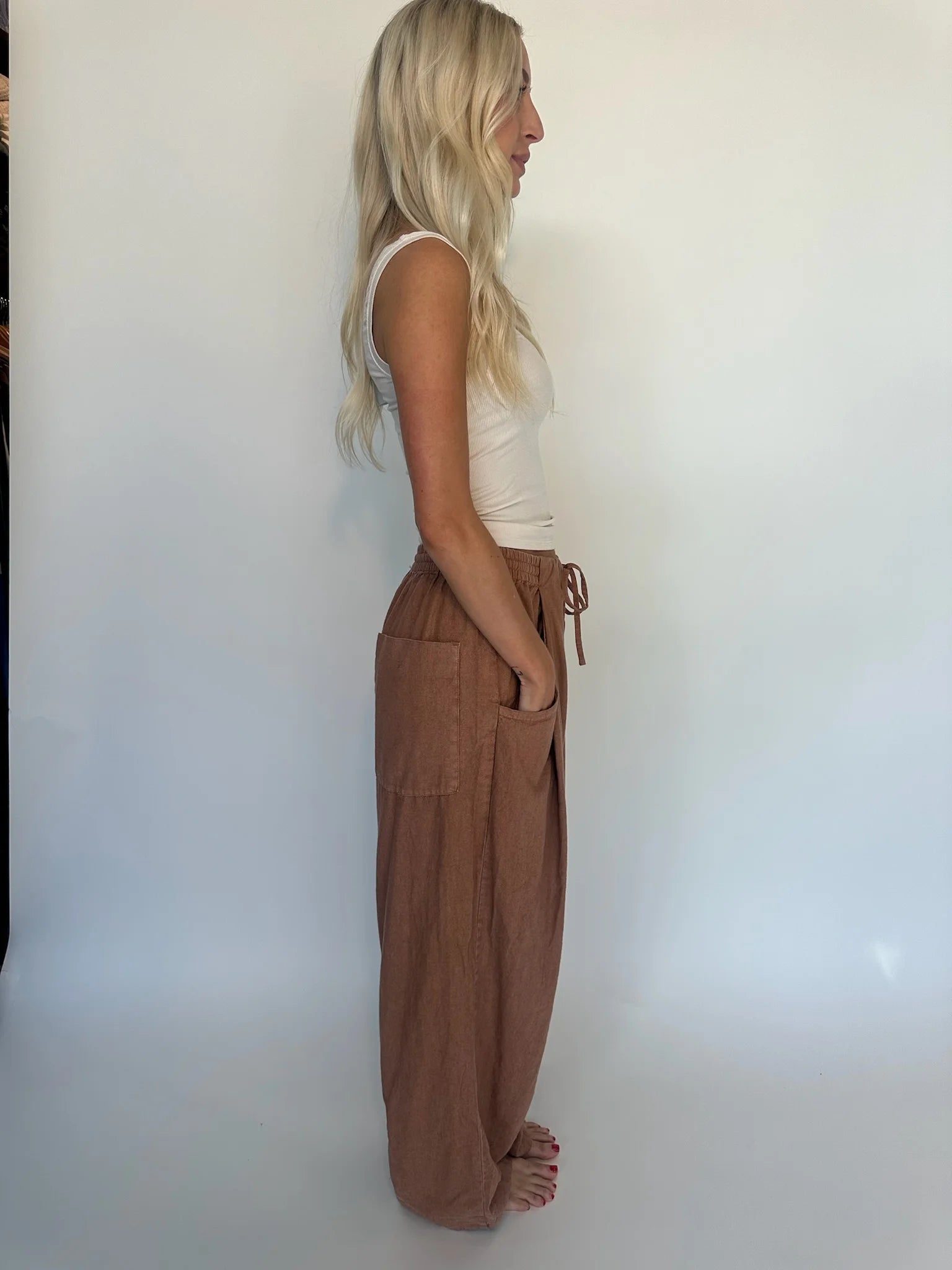 Free People | Chambers Laid Back Pull On Pant | Sunset | Side | Vagabond | Apparel | Boutique