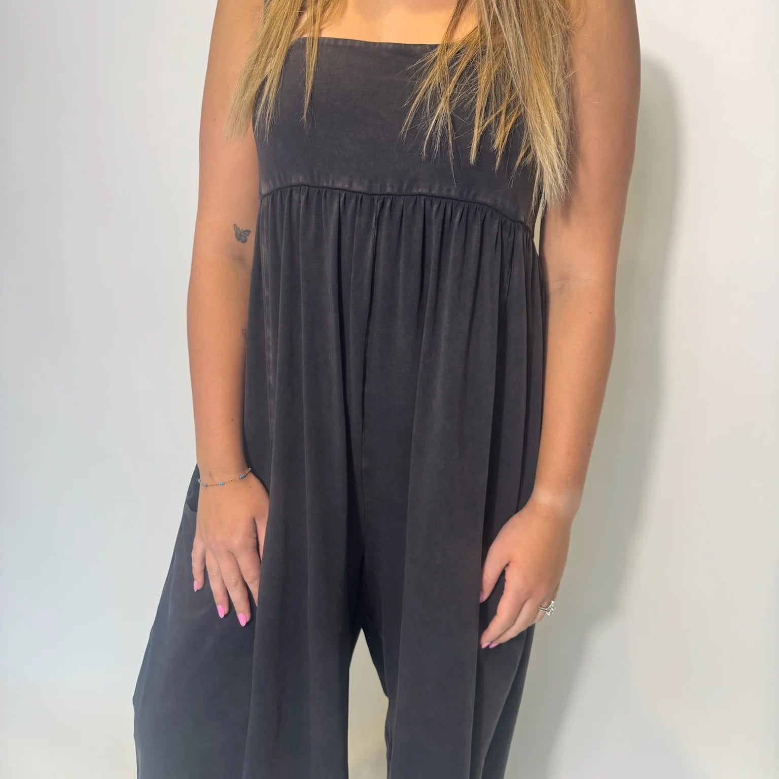 Free People | Hot Shot Strappy Onesie | Black | Close | Vagabond | Apparel | Boutique