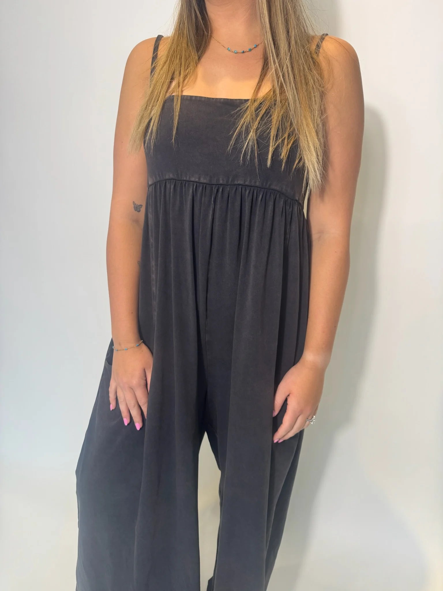 Free People | Hot Shot Strappy Onesie | Black | Close | Vagabond | Apparel | Boutique