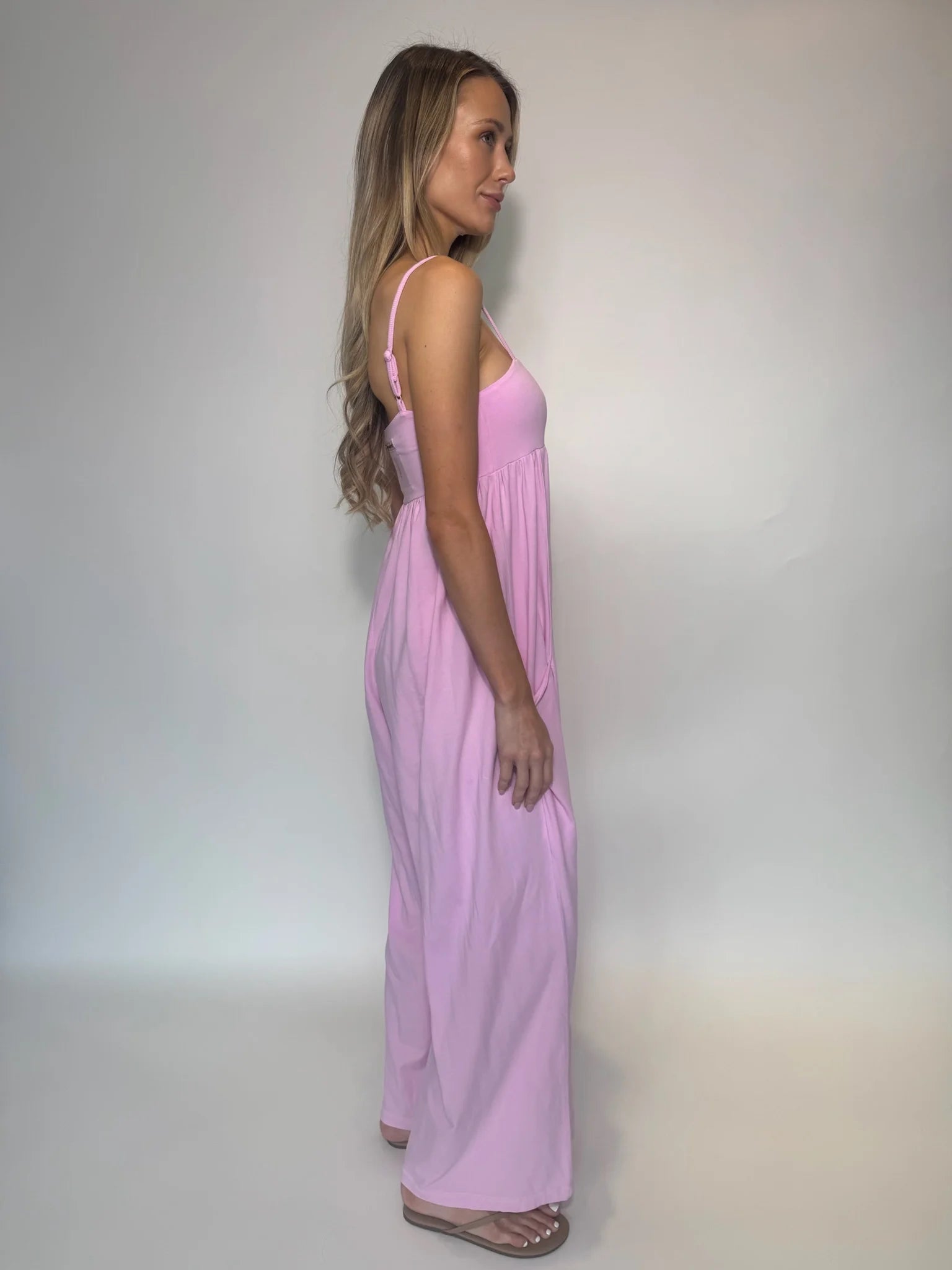 Free People | Hot Shot Strappy Onesie | Powder Pink | Side | Vagabond | Apparel | Boutique