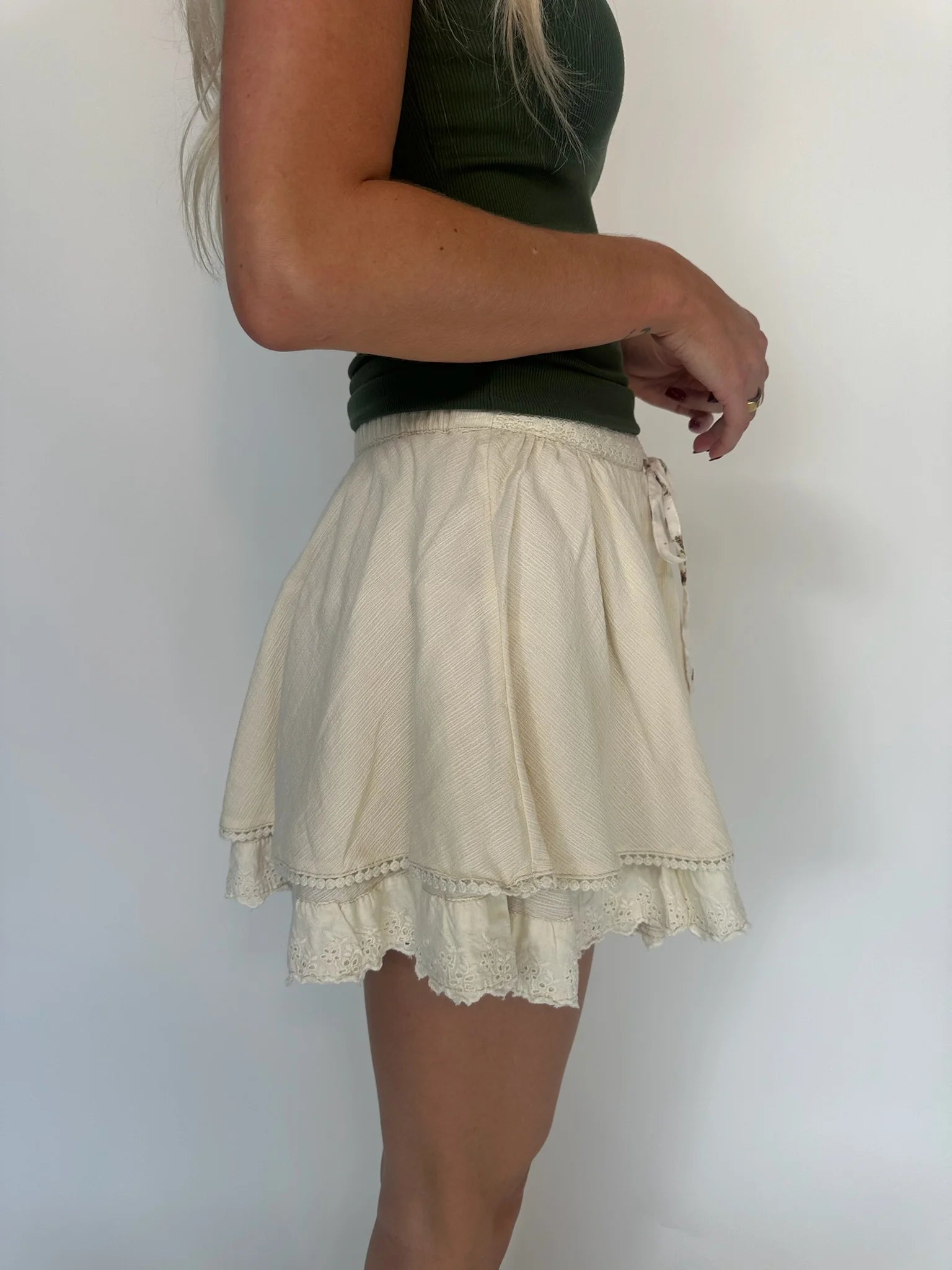 Free People | Lady Tulip | Mini Skirt | Tea | Side | Vagabond | Apparel | Boutique