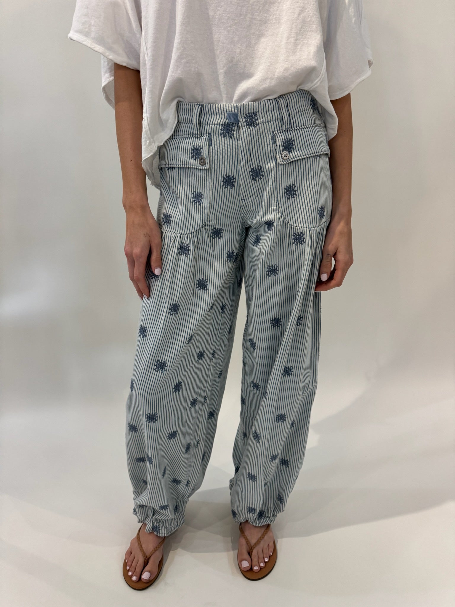 Free People | Lotus Embroidered Railroad Jean | Vagabond | Apparel | Boutique