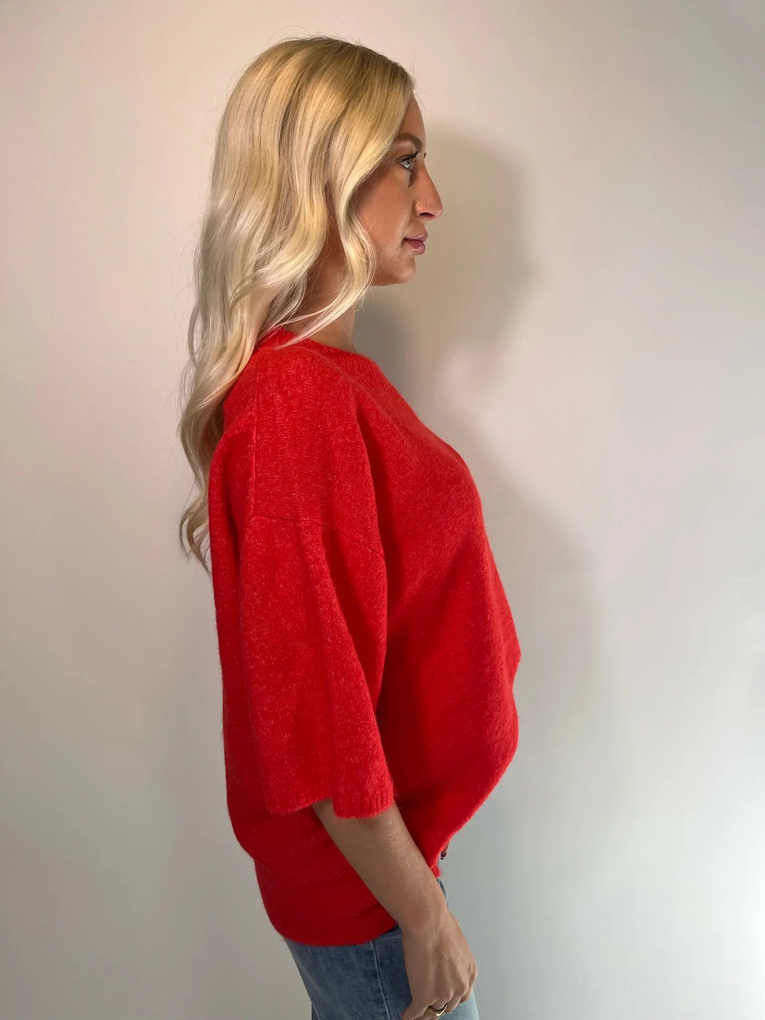 Free People | Margot Sweater Tee | Cherry | Side | Vagabond Apparel | Boutique