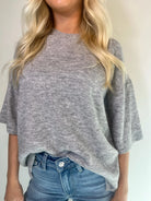 Free People | Margot Sweater Tee | Grey | Close | Vagabond Apparel | Boutique
