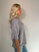 Free People | Margot Sweater Tee | Grey | Side | Vagabond Apparel | Boutique