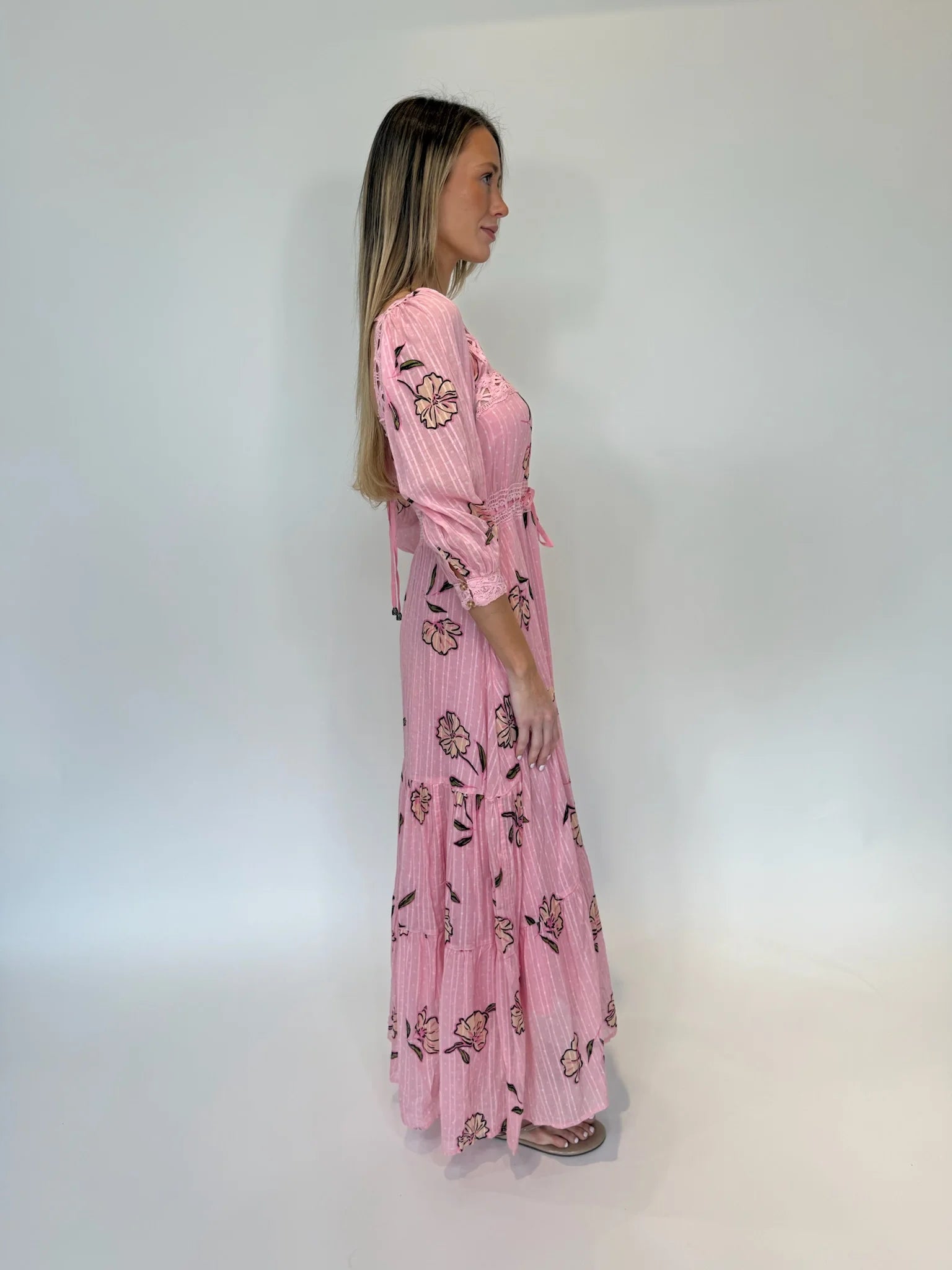 Free People | Morning Meadows Long Sleeve Maxi | Side | Vagabond | Apparel | Boutique