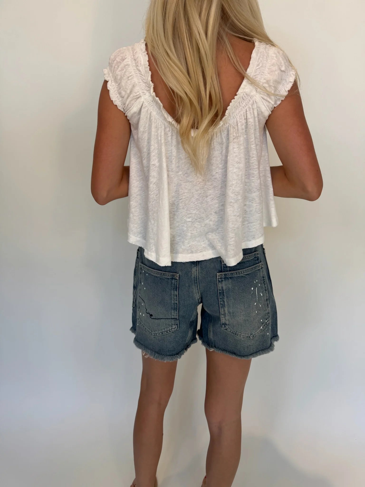 Free People | Moxie Shorts | Timeless Blue | Back | Vagabond | Apparel | Boutique