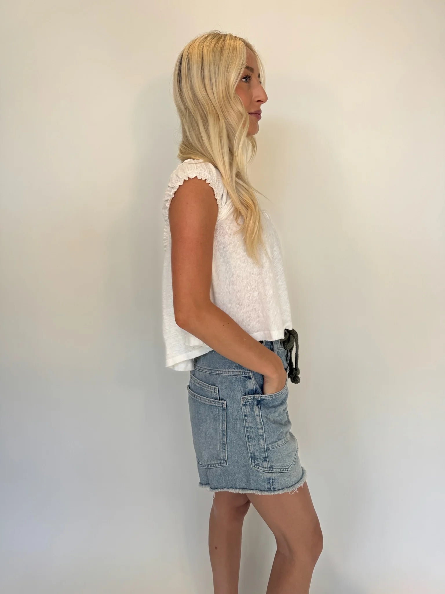 Free People | Moxie Shorts | Truest Blue | Side | Vagabond | Apparel | Boutique