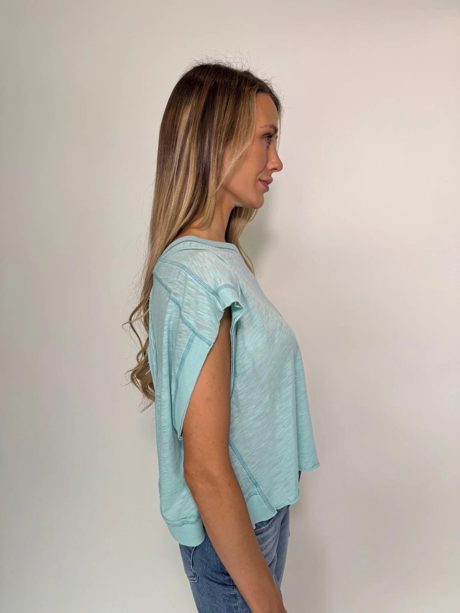 Free People | My Time Tee | Blue Wave | Side | Vagabond | Apparel | Boutique