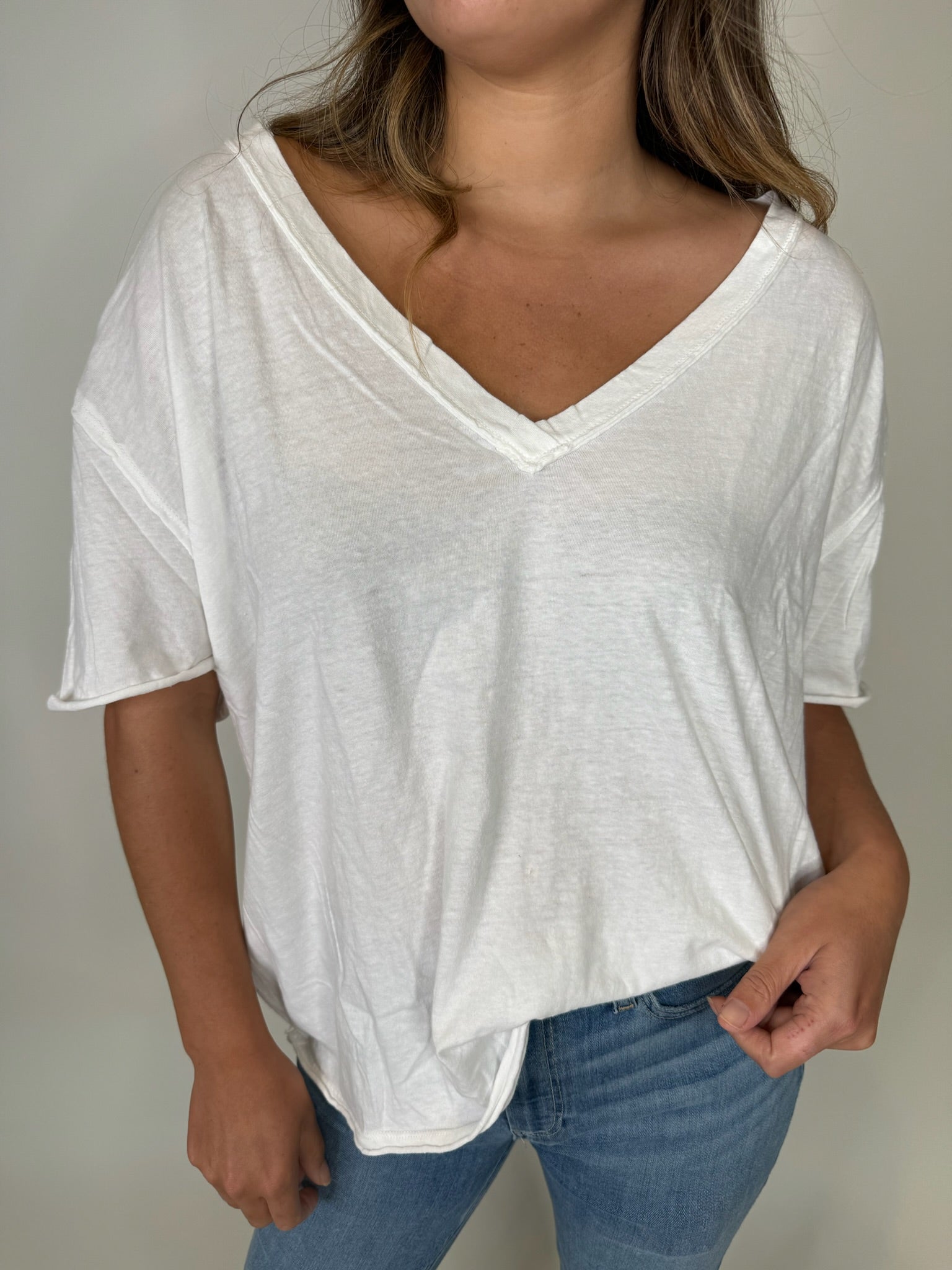 Free People Nina V Tee Ivory | Vagabond Apparel Boutique