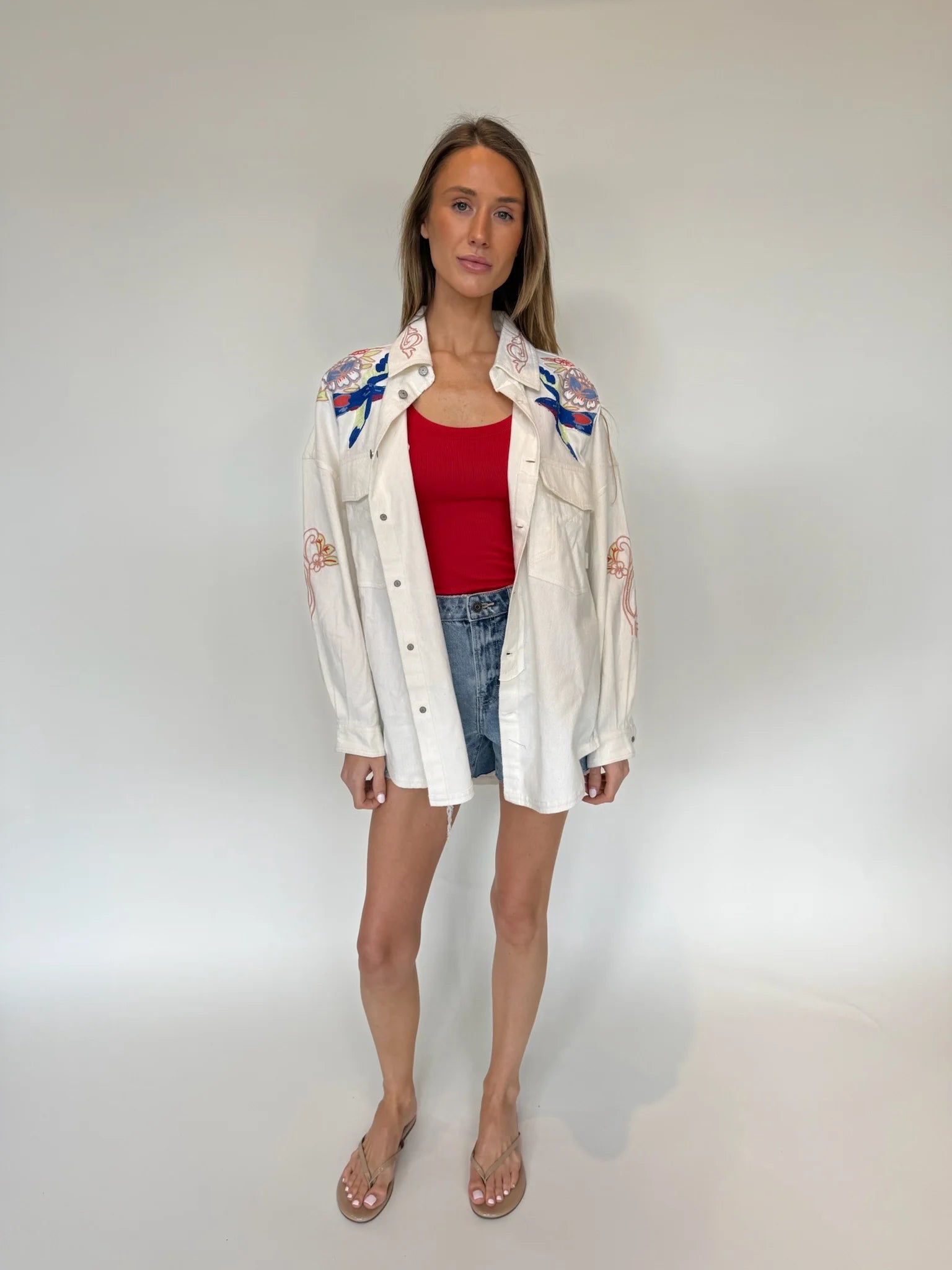 Free People | Take Flight Embroidered Shirt | Front | Vagabond | Apparel | Boutique