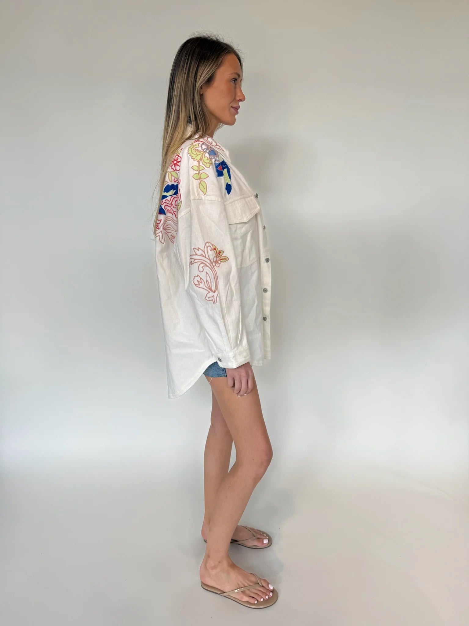 Free People | Take Flight Embroidered Shirt | Side | Vagabond | Apparel | Boutique