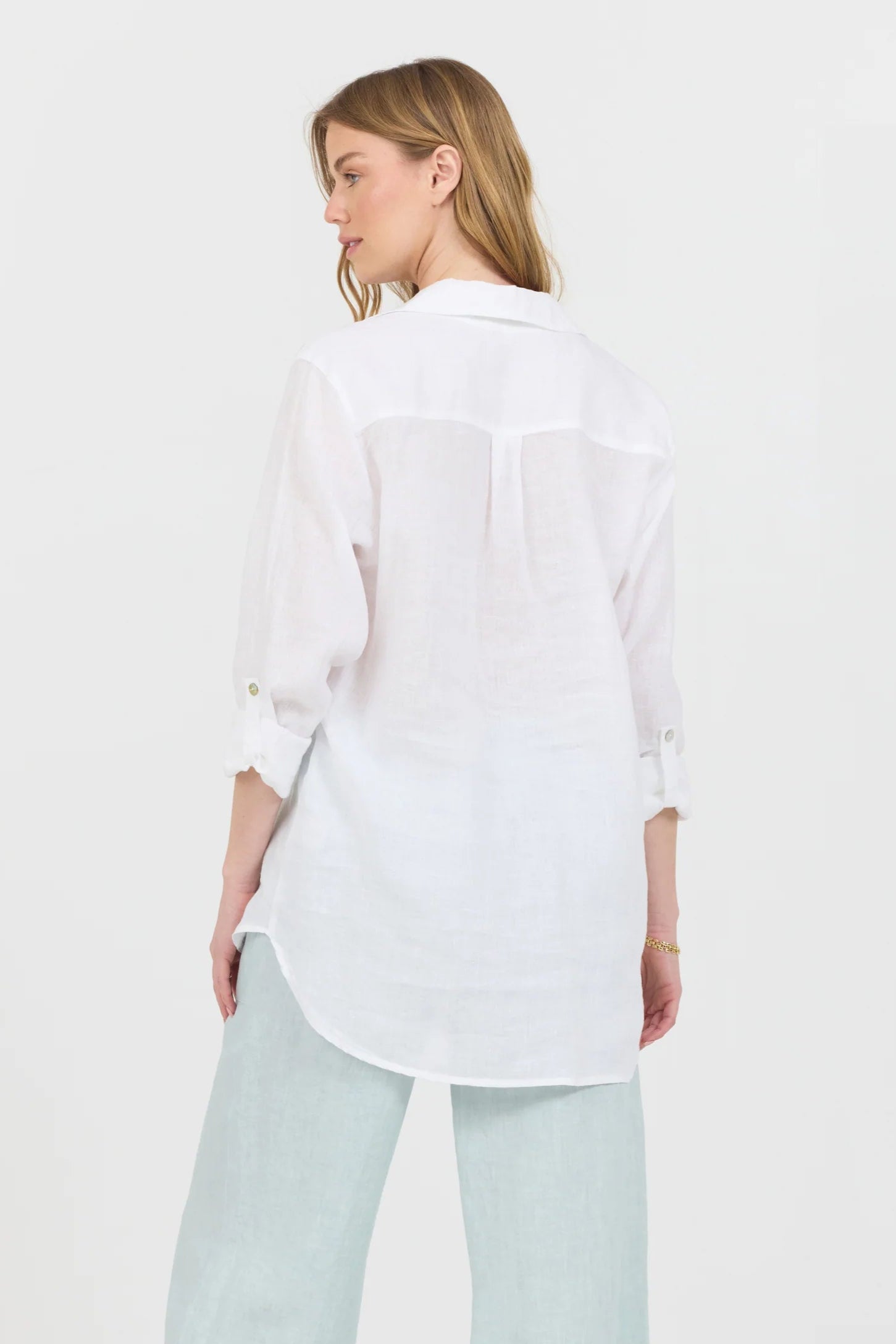 Fresh Laundry | Long Sleeve Linen Button Up | White | Vagabond | Apparel | Boutique