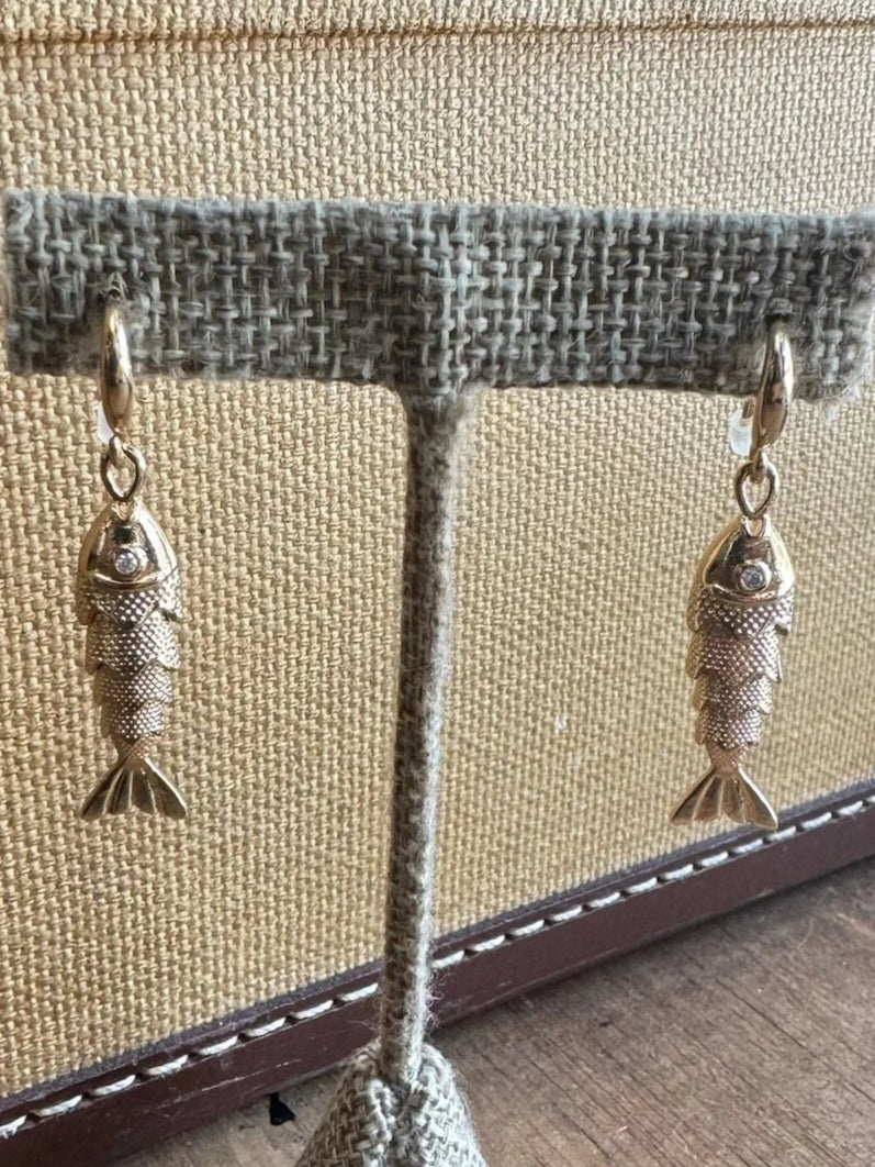 GSA | 45mm CZ Moveable Fish Earrings | Vagabond | Apparel | Boutique