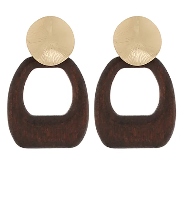 GSA | Geometric Square Wood Earrings | Vagabond | Apparel | Boutique