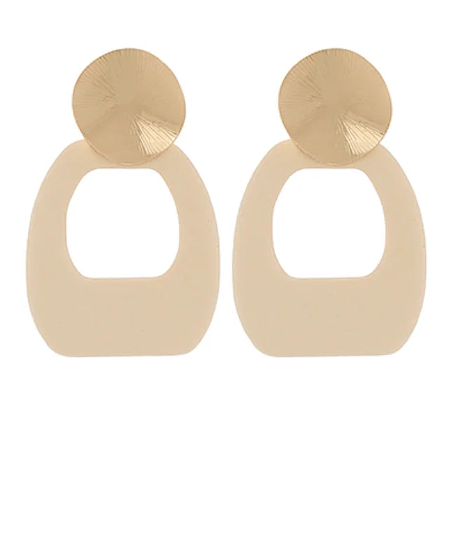 GSA | Geometric Square Wood Earrings | Ivory | Vagabond | Apparel | Boutique