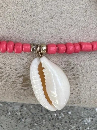 GSA | Multi Cowry Shell Bead Bracelet | Coral | Vagabond | Apparel | Boutique