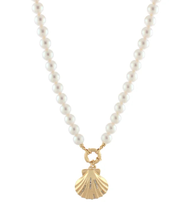GSA | Pearl Bead Shell Pendant Necklace | Vagabond | Apparel | Boutique
