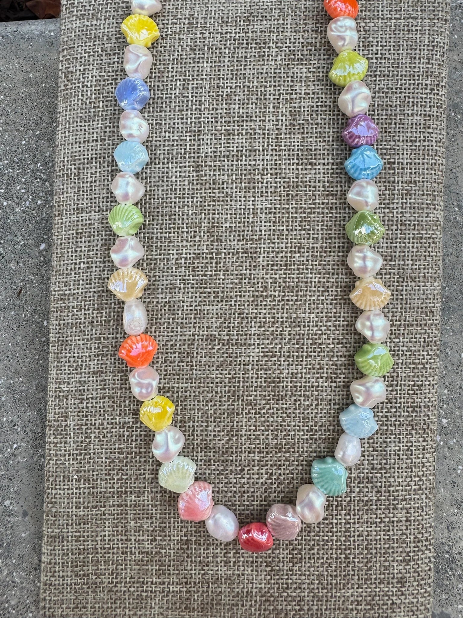 GSA | Pearl & Ceramic Shell Mixed Necklace | Vagabond | Apparel | Boutique