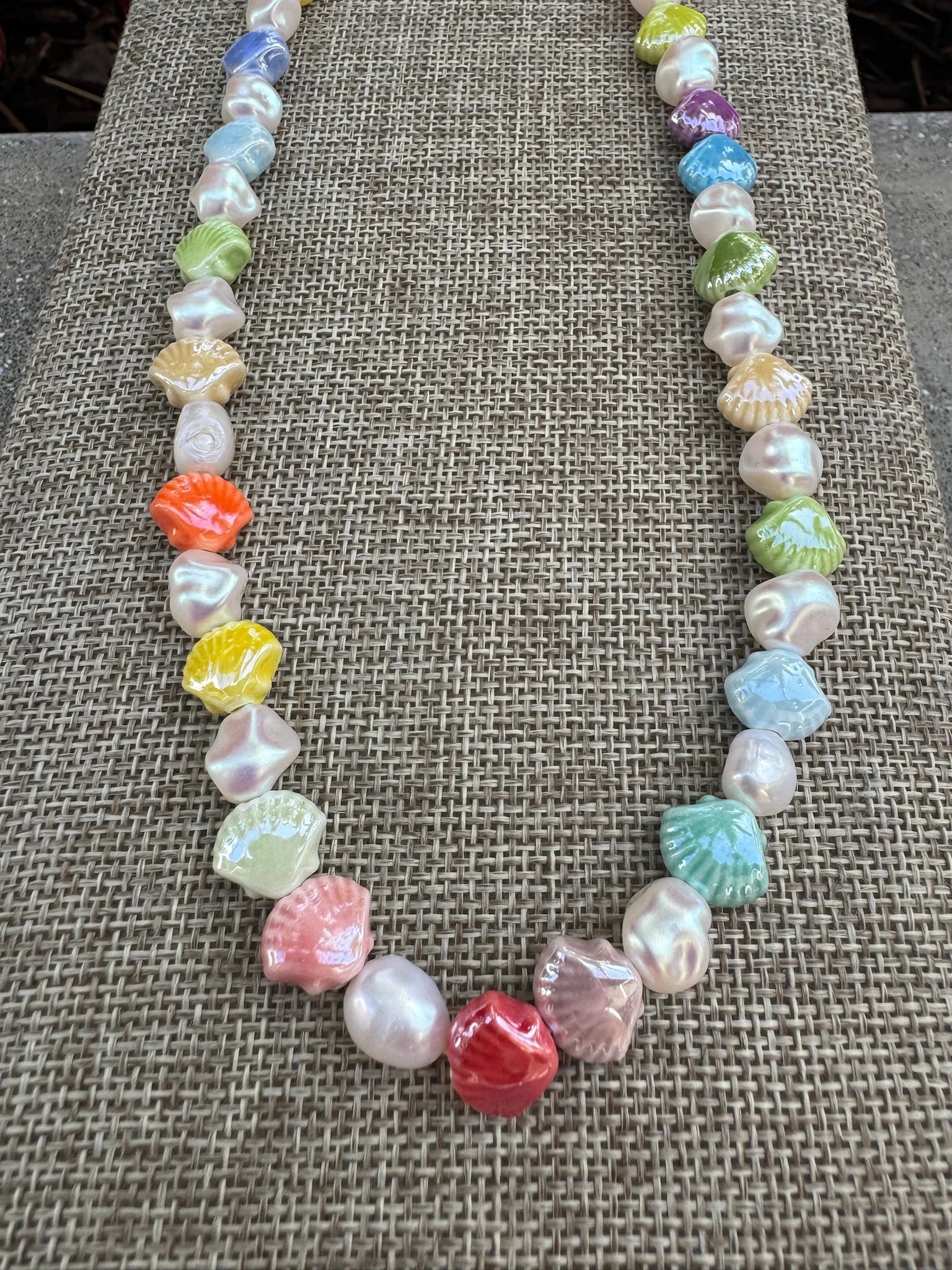 GSA | Pearl & Ceramic Shell Mixed Necklace | Vagabond | Apparel | Boutique