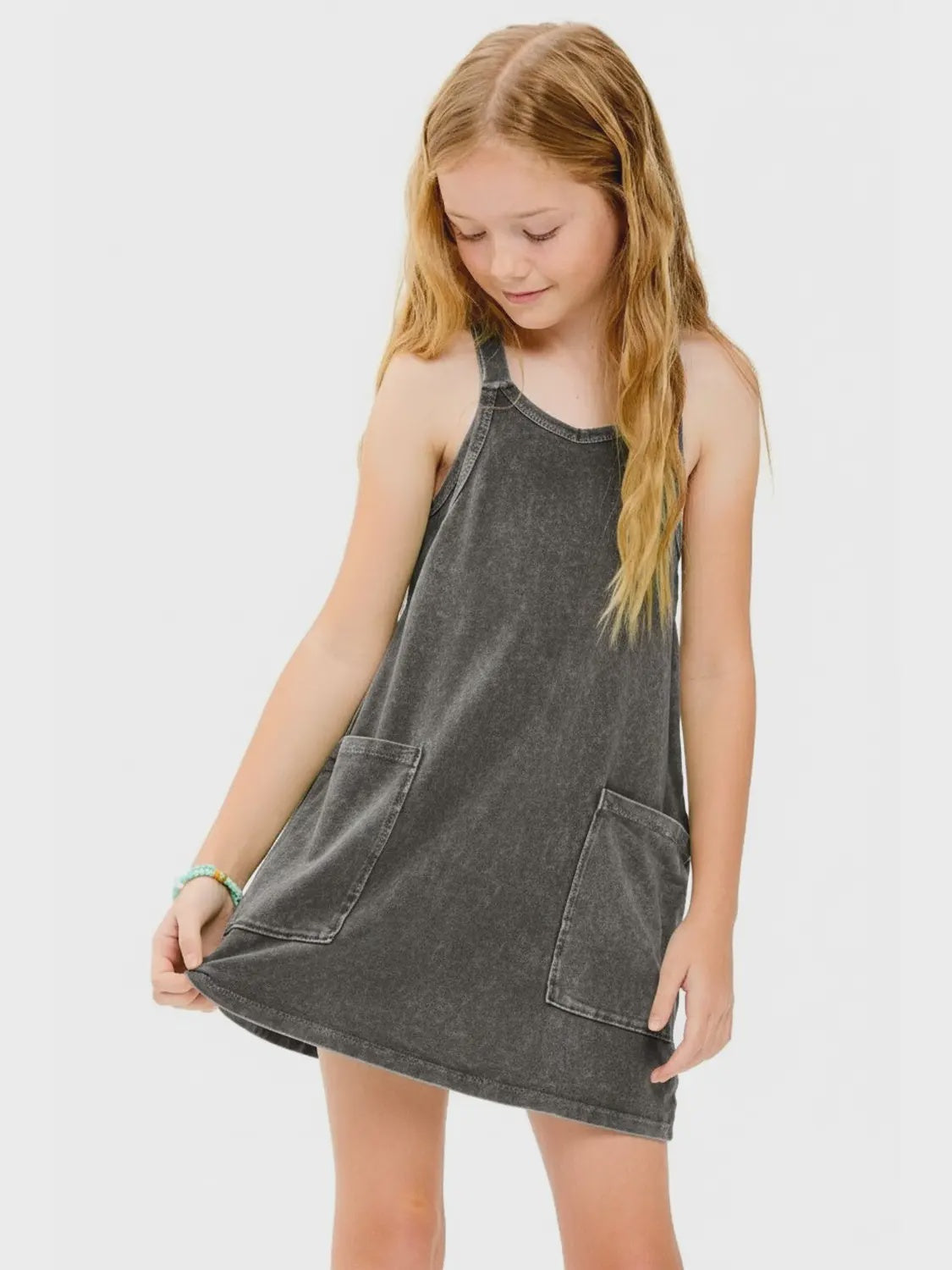 Good Girl | Mineral Wash Mini Dress | Charcoal | Vagabond | Apparel | Boutique