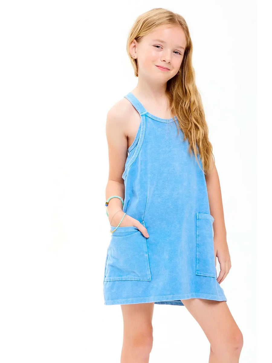 Good Girl Mineral Wash Mini Dress Charcoal / M