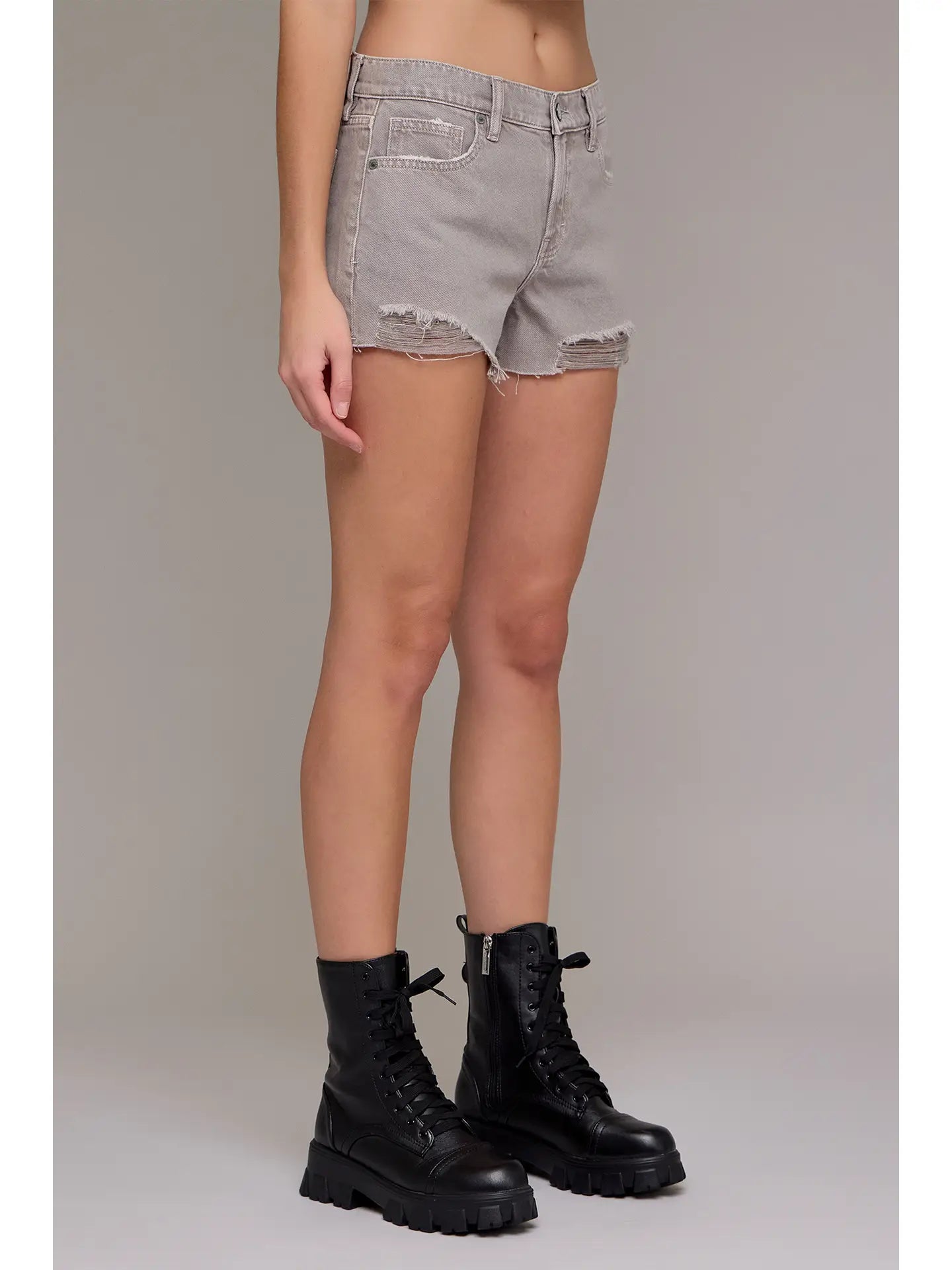 Hidden Jeans | Kayla Relaxed Short | Gravel | Side | Vagabond | Apparel | Boutique