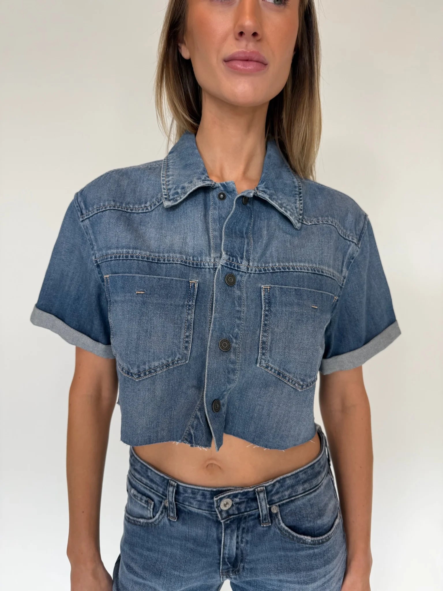 Hidden Jeans | Boxy Soft Cropped Shirt | Vagabond | Apparel | Boutique