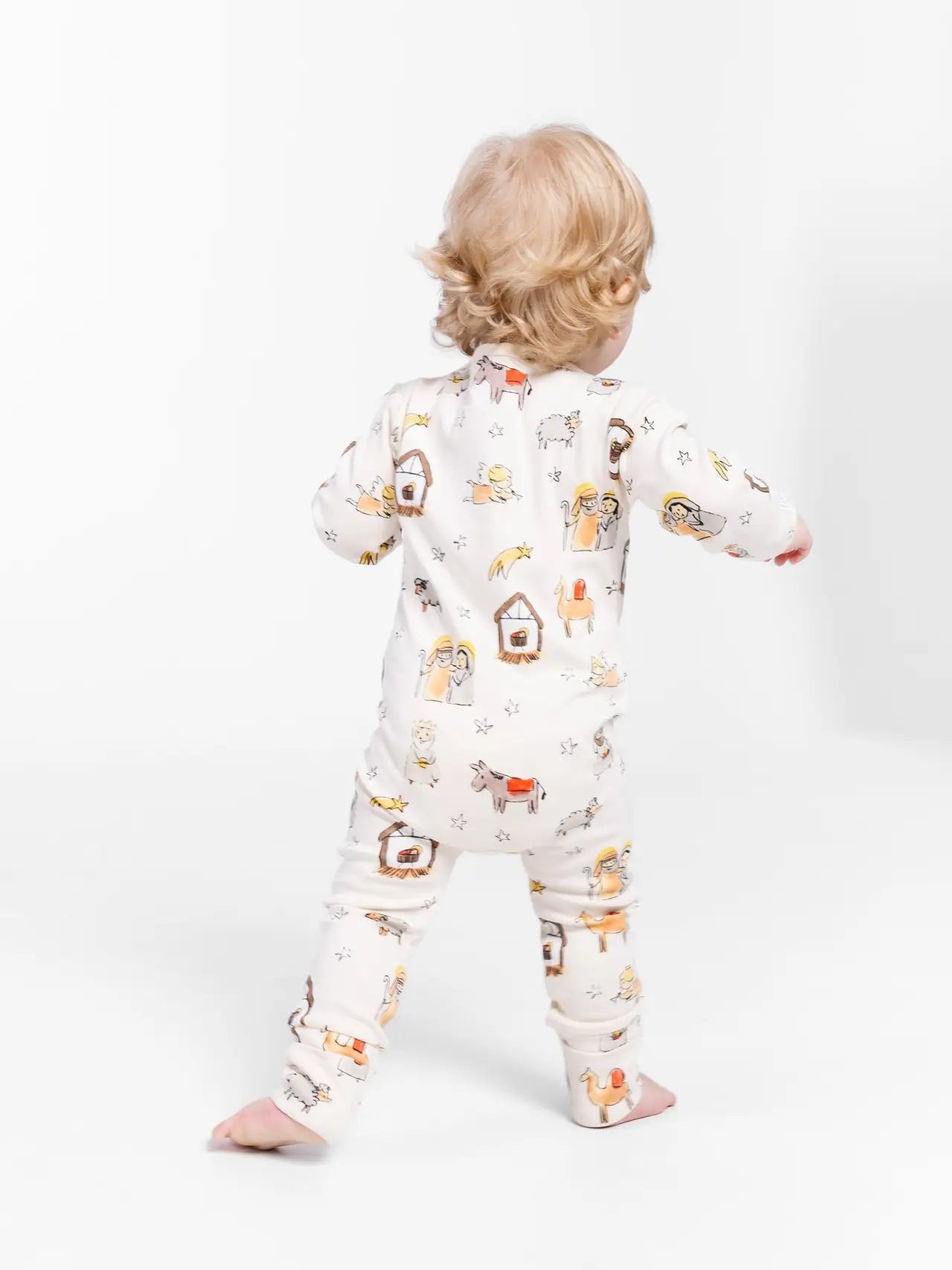 Holy Pals | Away In A Manger Footless Onesie | Back | Vagabond | Apparel | Boutique