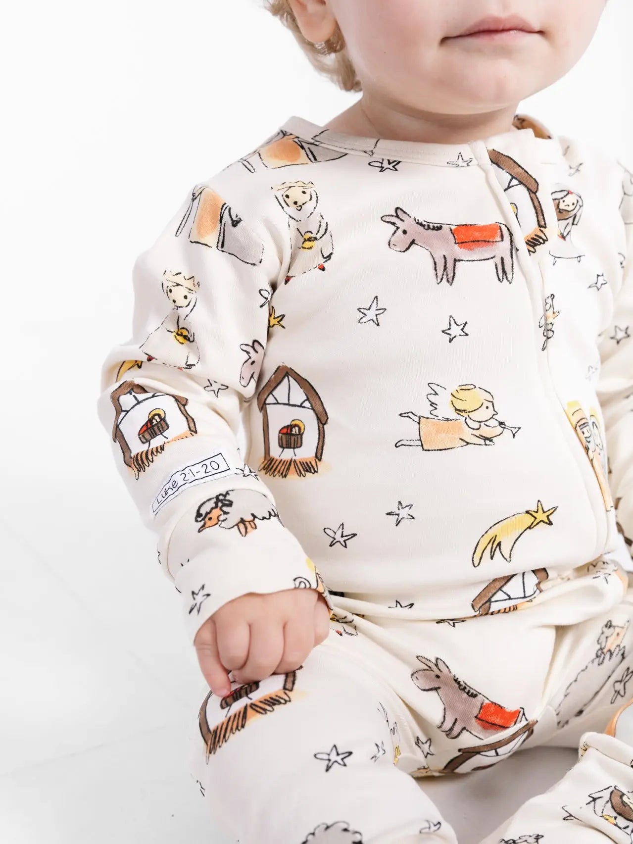 Holy Pals | Away In A Manger Footless Onesie | Close | Vagabond | Apparel | Boutique