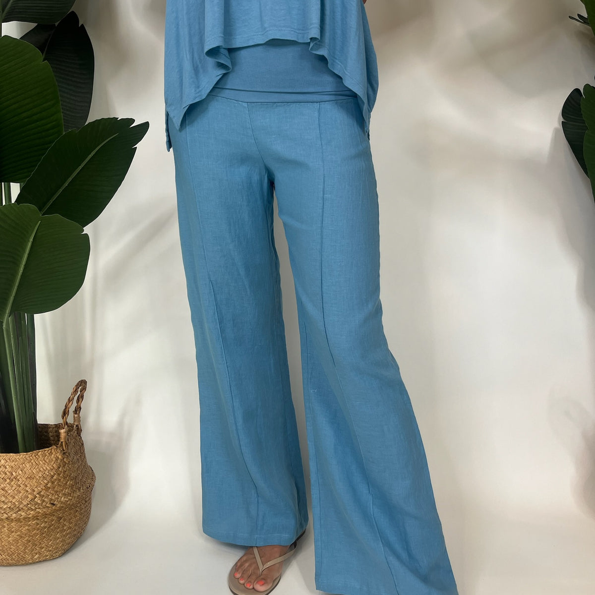 Fresh Laundry Foldover Linen Pant