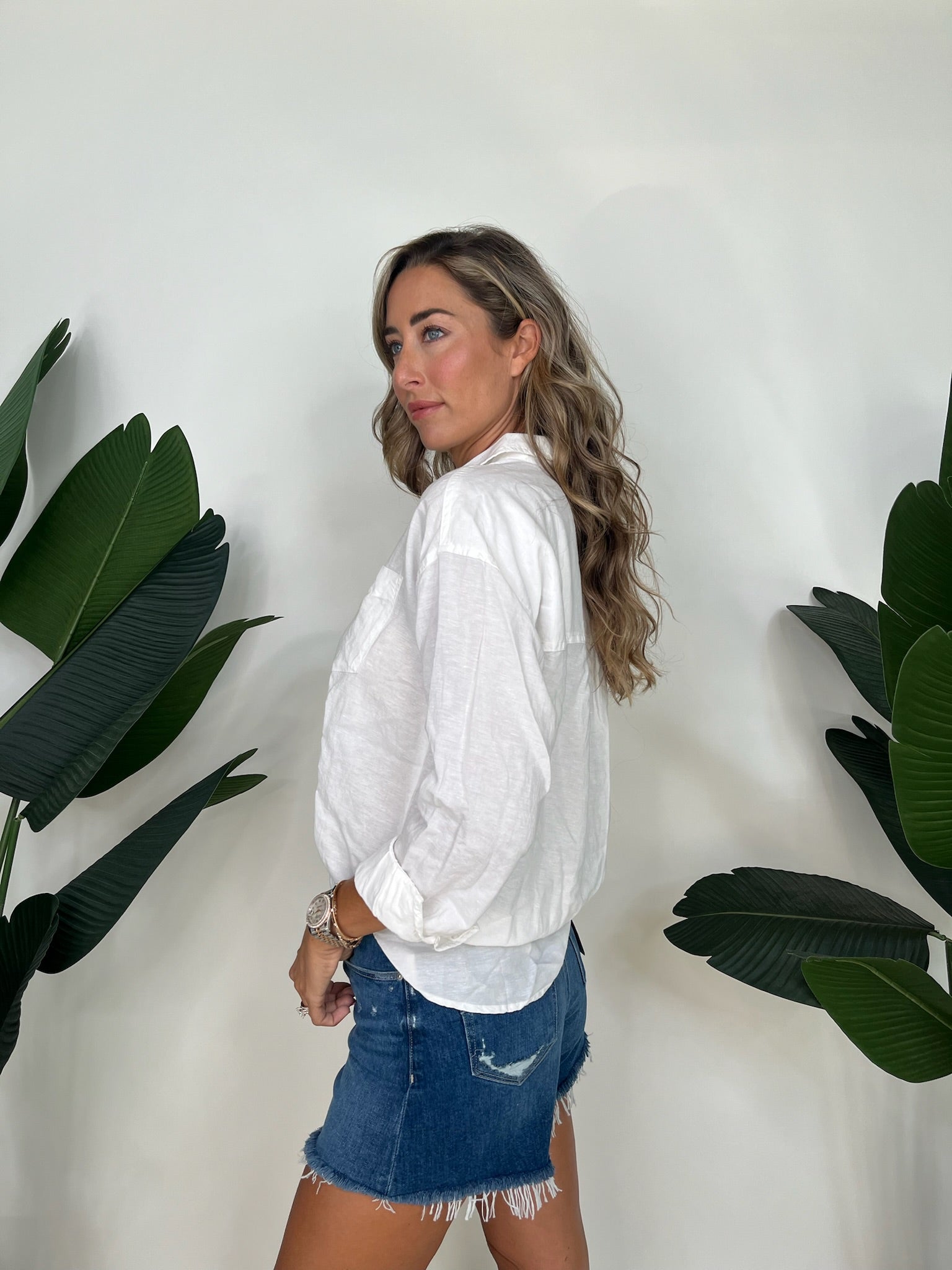 Splendid Dawson Linen Button Down White | Vagabond Apparel Boutique