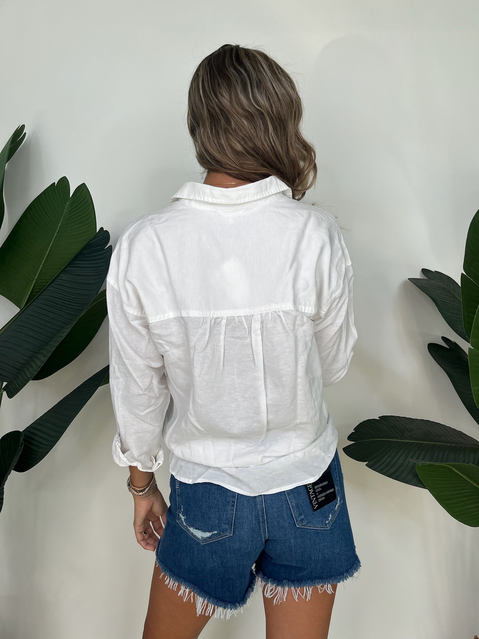 Splendid Dawson Linen Button Down White | Vagabond Apparel Boutique