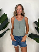 Splendid Poppy Sweater Tank Lagoon | Vagabond Apparel Boutique