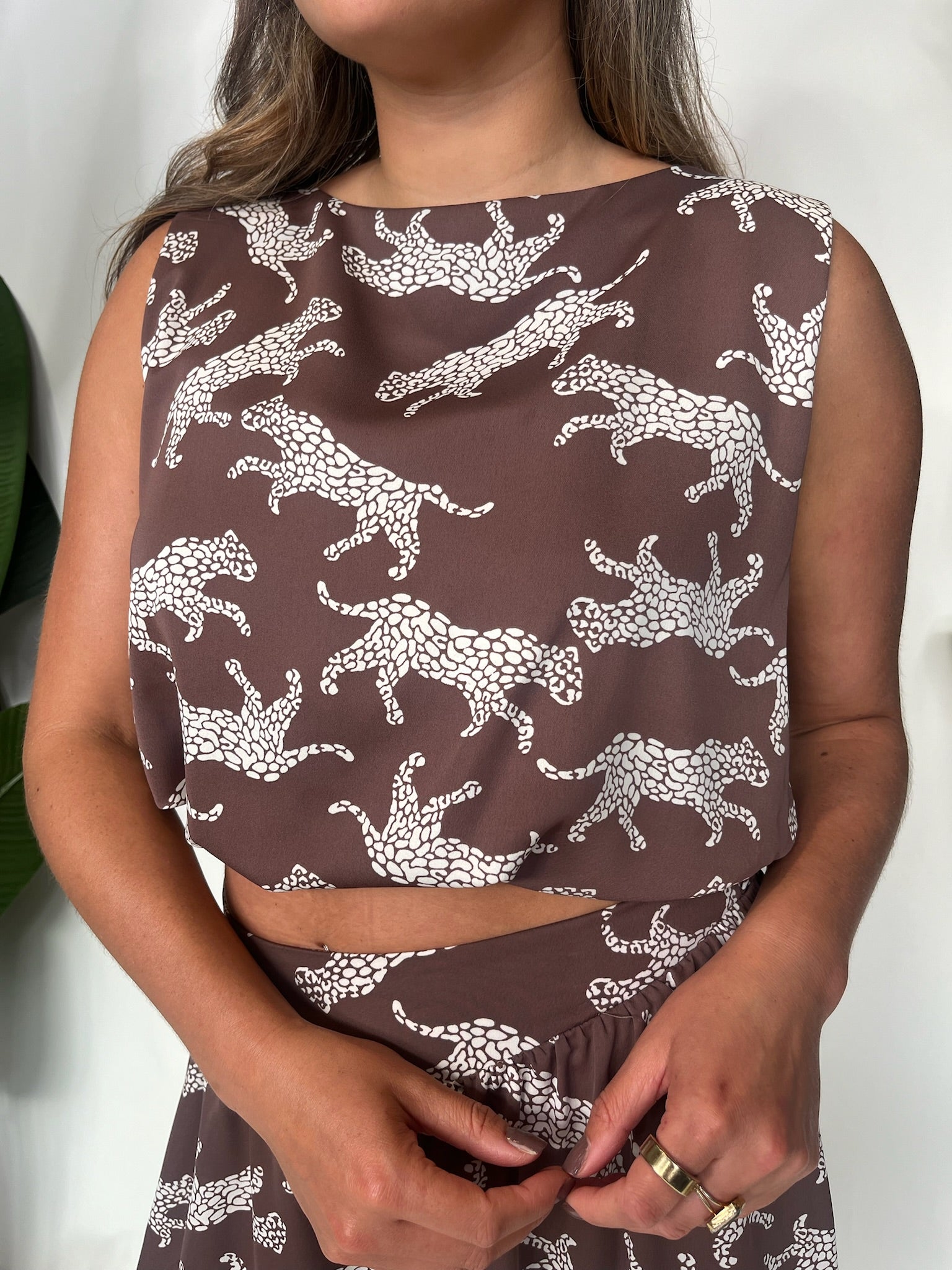 KLD Animal Print Bubble Hem Crop Top | Vagabond Apparel Boutique
