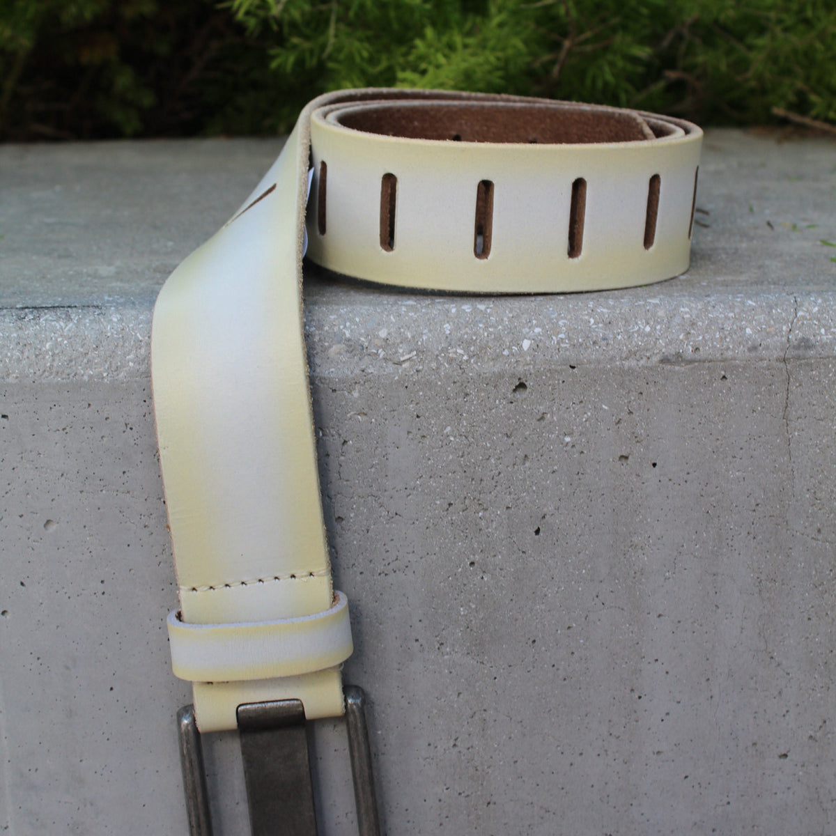 FREE PEOPLE NWT Jona Leather Belt White Yellow Big Buckle Wide Casual Free People We The Free Jona Yellow Women main image 3