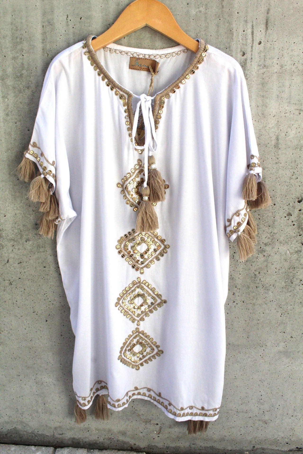 Skemo Teen Bling Short Kaftan White | Vagabond Apparel Boutique