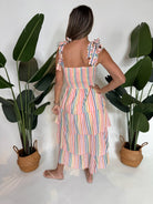 Pink City Prints Zazie Dress Rainbow Stripe