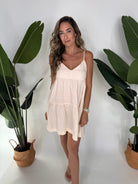 Fresh Laundry Spaghetti Strap Linen Mini Dress
