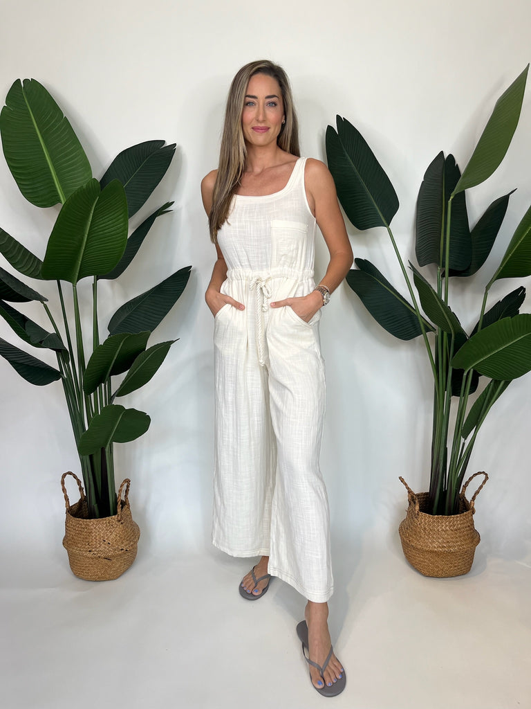 By Together Linen Jumpsuit Ivory