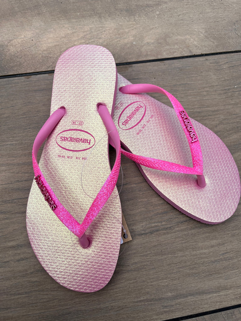 Havaianas Slim Glitter Iridescent Sandal Pink Lemonade