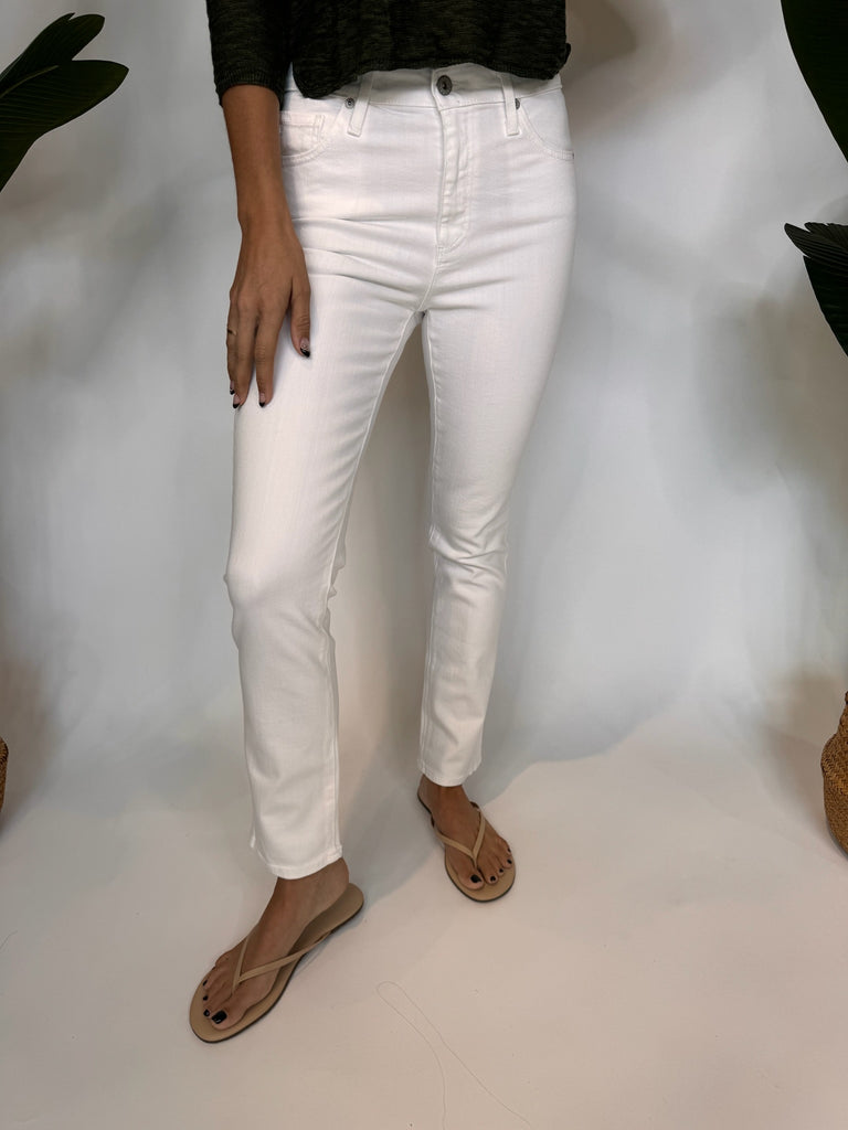 AG Jeans Mari High-Rise Slim Straight White