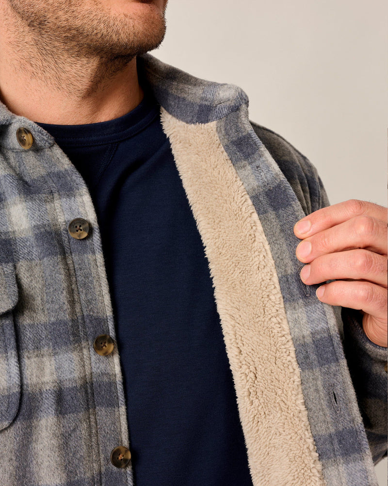 Johnnie O. | Hassler Cashmere Blend Sherpa-Lined Shacket | Inside | Vagabond | Apparel | Boutique