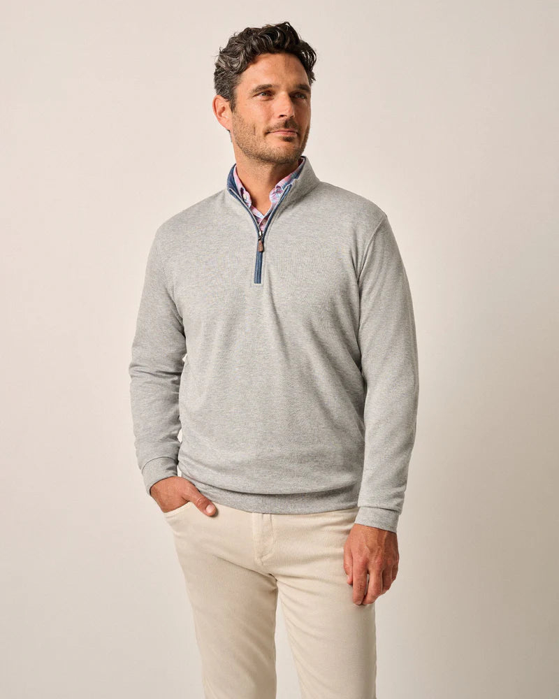 Johnnie O. | Sully 1/4 Zip Pullover | Light Gray | Vagabond | Apparel | Boutique