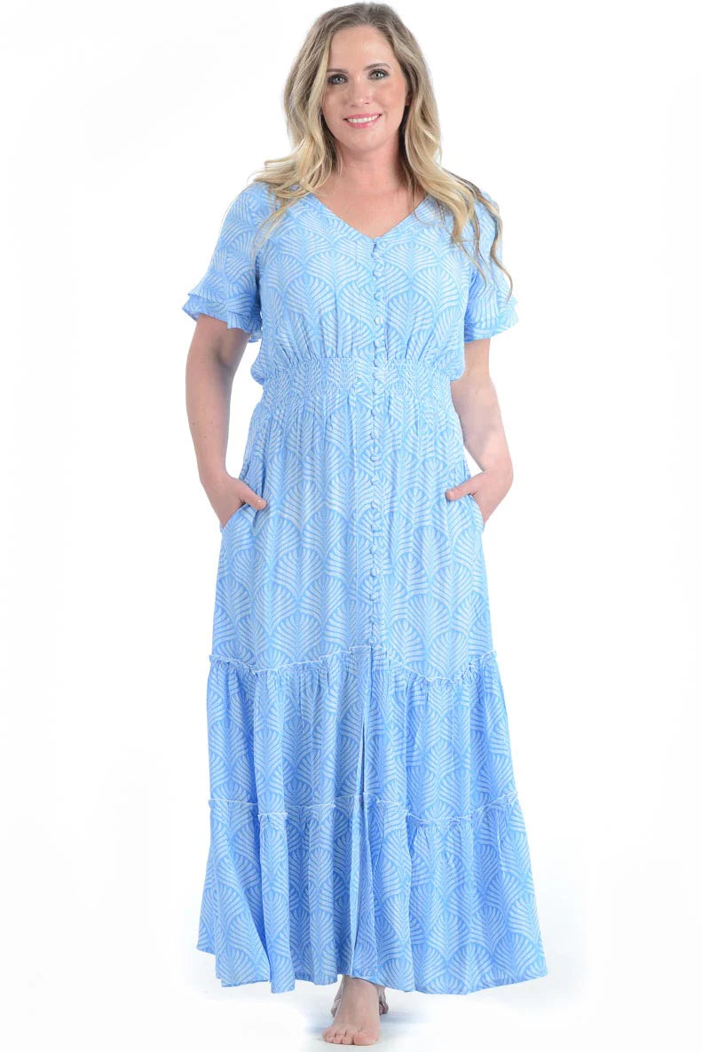 Walker & Wade Christina Dress Periwinkle Palm | Vagabond Apparel Boutique